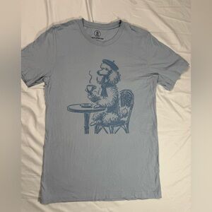 Taco Dog Light Blue Women’s Short-Sleeve Parisian Café Poodle Print Tee